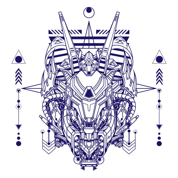 Oyun kartı, oyun logosu ve daha fazlası için Cyber Wolf Illustration