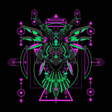 Cyber Owl Mascot Logo for e-sport logo