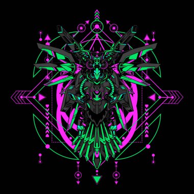 Cyber Owl Mascot Logo for e-sport logo