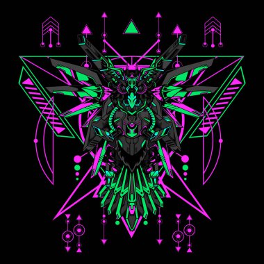Cyber Owl Mascot Logo for e-sport logo