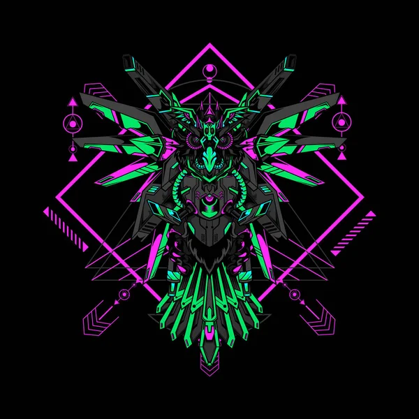 Cyber Owl Mascot Logo for e-sport logo