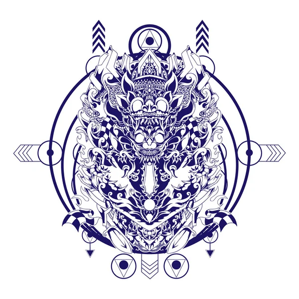 Tanrı ve Şeytani İllüstrasyon tişört tasarımı ve e-spor logosu için kullanılabilir