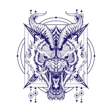 Tişört tasarımı ve e-spor logosu için efsanevi Tiger Head Illustration kullanılabilir