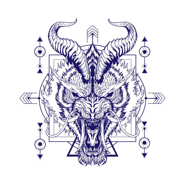 Tişört tasarımı ve e-spor logosu için efsanevi Tiger Head Illustration kullanılabilir
