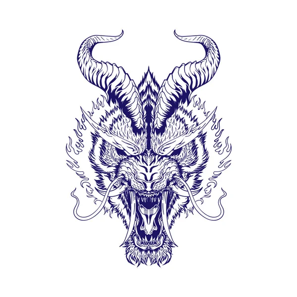 Mytisk Tiger Logo Kan Användas För Kostym Och Spel Logotyp — Stockfoto