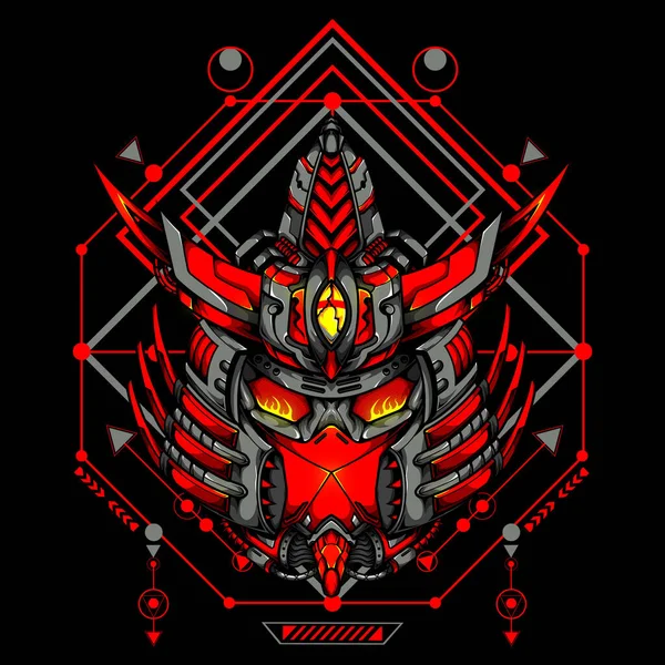 Kutsal geometriye sahip Japon Samuray Robotu oyun logosu olarak kullanabilir.