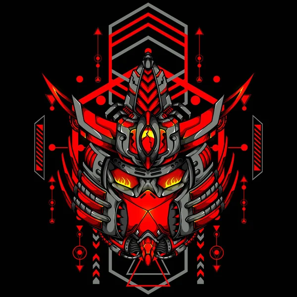 Kutsal geometriye sahip Japon Samuray Robotu oyun logosu olarak kullanabilir.