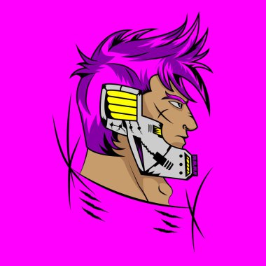 Siber Punk Askeri 'nin oyun logosu için vektörü