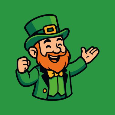 Vektör maskot logosu, şapka takan gülümseyen bir erkek karakteri gösteriyor.