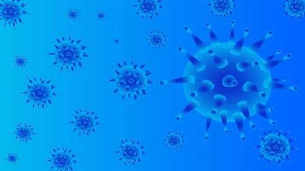 Corona Vírus Vektor Kék Háttér — Stock Vector