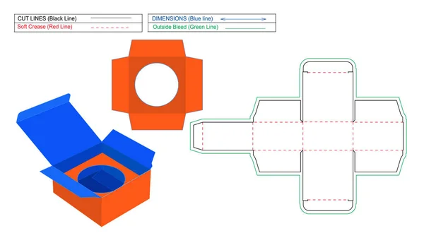 Tuck End Box Straight Tuck End Box Product Insert Dieline — Wektor stockowy