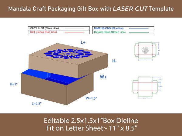 Packaging Design Craft Boxes Laser cut Dieline Template
