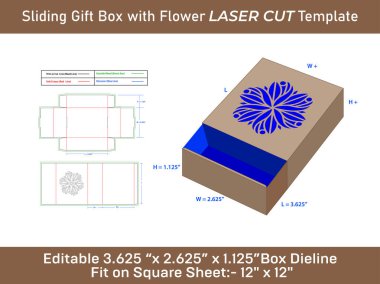 Mandala Lazer Kesme Şablonu ile Kaydırma Hediye Kutusu