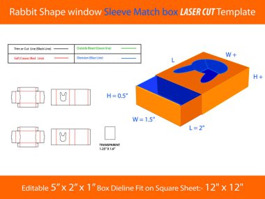 Tavşan Şekli Pencere Kolu Eşleştirme Kutusu Lazer Kesme Şablonu