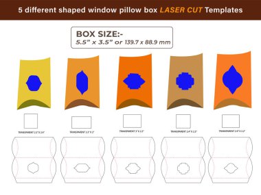 Kraft lazer kesimi yastık kutusu şablonu