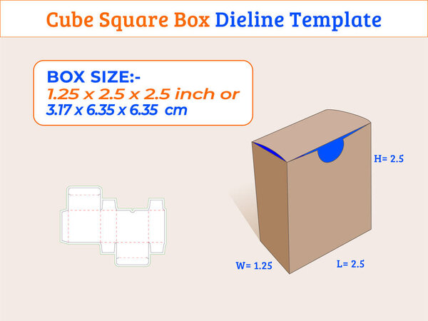 2.5x1.25x2.5 inch square box