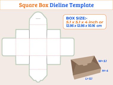 5.1 x 5.1 x 4 İnç Dikdörtgen Kutusu