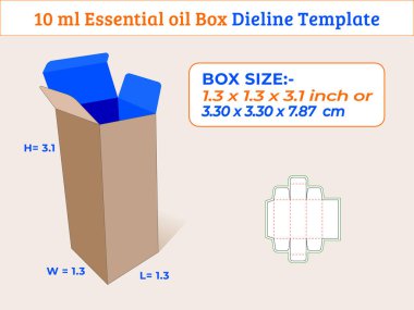 5 ml için 1 x 1 x 2.5 inç.