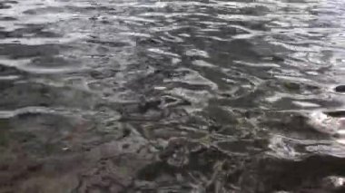 Arka plan dokusu gümüş su küçük dalgalar güneş ışığı gibi parıldıyor..