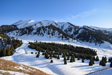 Kışın Kok-Zhailau Platosu