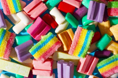 Çok renkli sakız. Yakın çekim..