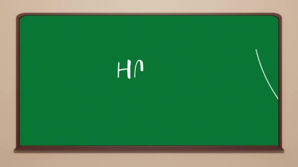 Animated Happy Teacher Day Inscription Green Board Painted Flowers — Stock Video