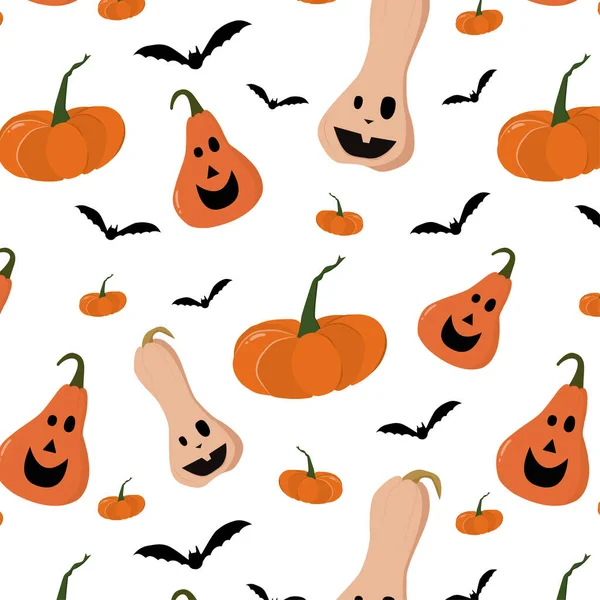 Motif vectoriel sans couture sur un fond blanc pour Halloween — Image vectorielle