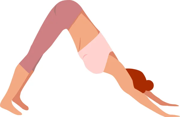 Ilustração vetorial de uma menina fazendo ioga, fitness, alongamento. I — Vetor de Stock