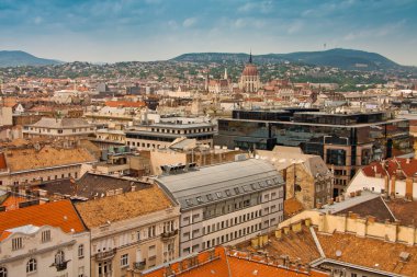 Budapeşte, Macaristan. Kasaba ve Parlamento Binası.