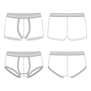 Blank male underwear clipart