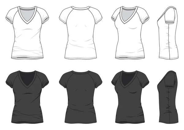 T-shirt blanc pour femme — Image vectorielle