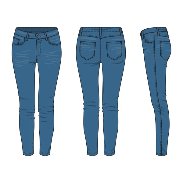 Jeans femme . — Image vectorielle