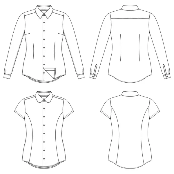 Camisa Feminina Branca — Vetor de Stock