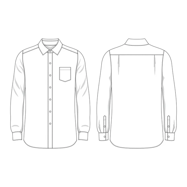 Camisa de hombre en blanco — Vector de stock