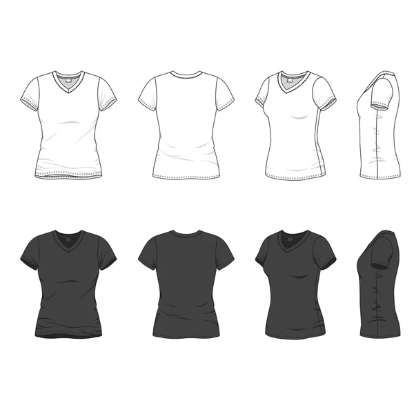 T-shirt v-neck —  Vetores de Stock