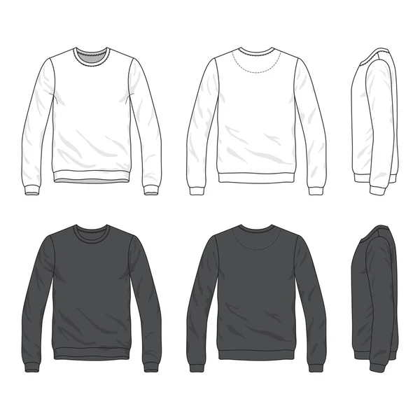 Front, back and side views of blank sweatshirt — Stock Vector