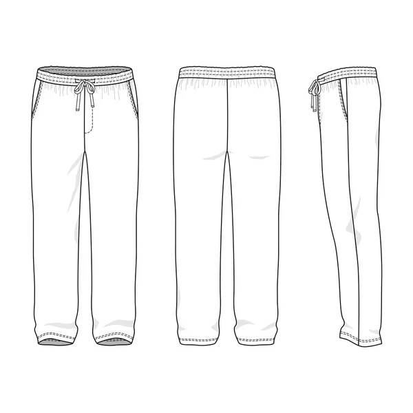 Pantaloni della tuta da uomo bianchi — Vettoriale Stock