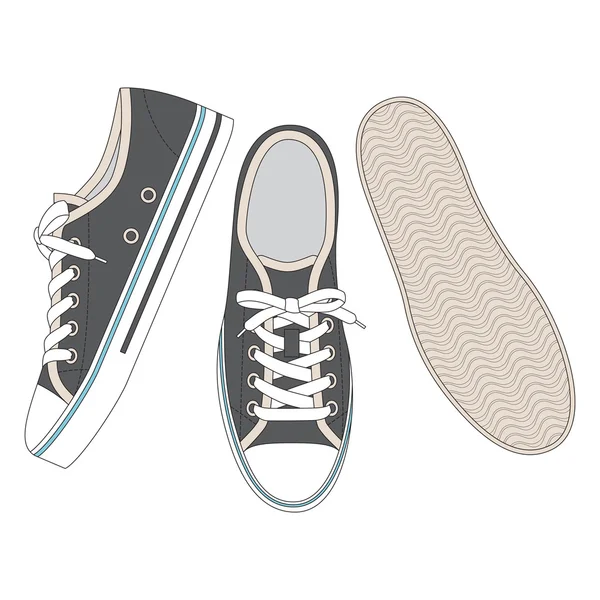 Grijze sneakers — Stockvector