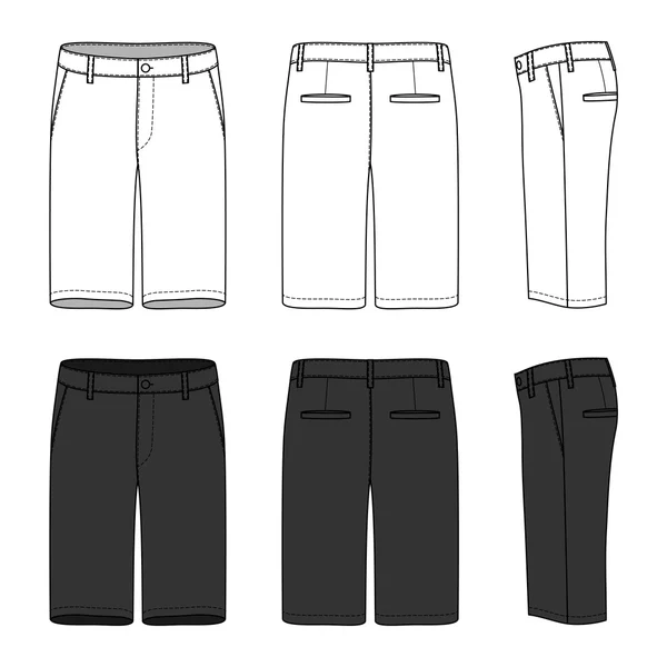 Pantalones cortos de hombre en blanco — Vector de stock