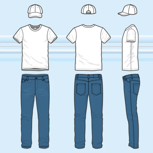 T-Shirt und Jeans Set — Stockvektor