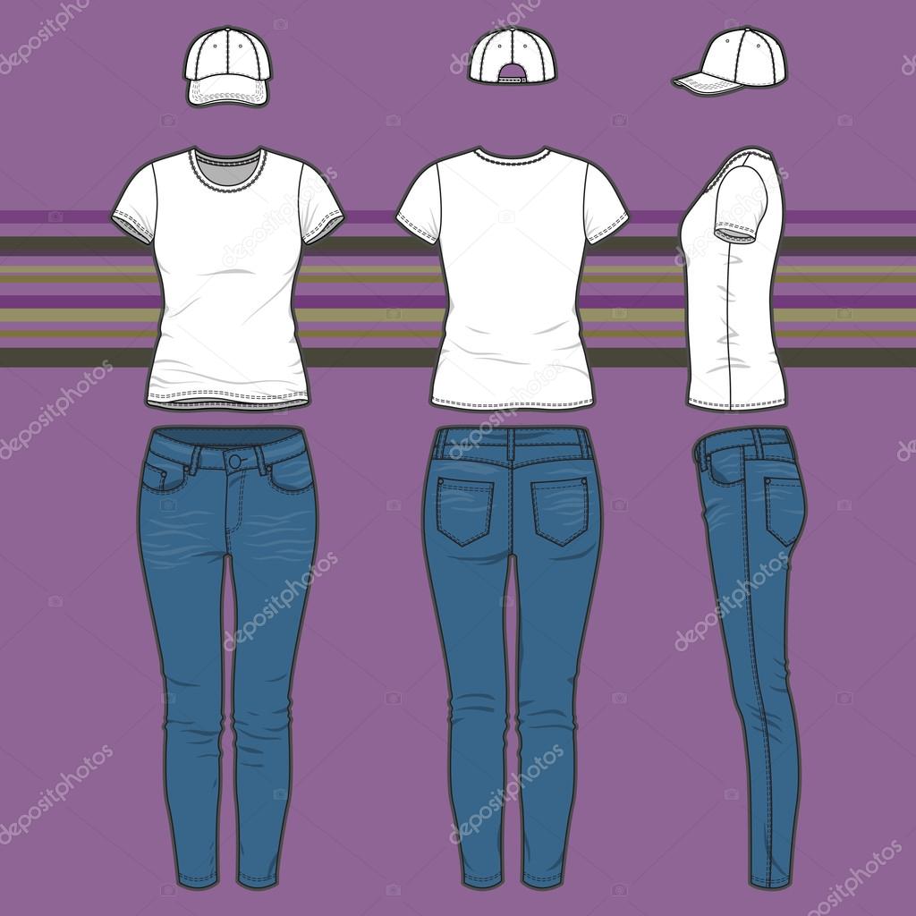 T-shirt, cap and jeans set