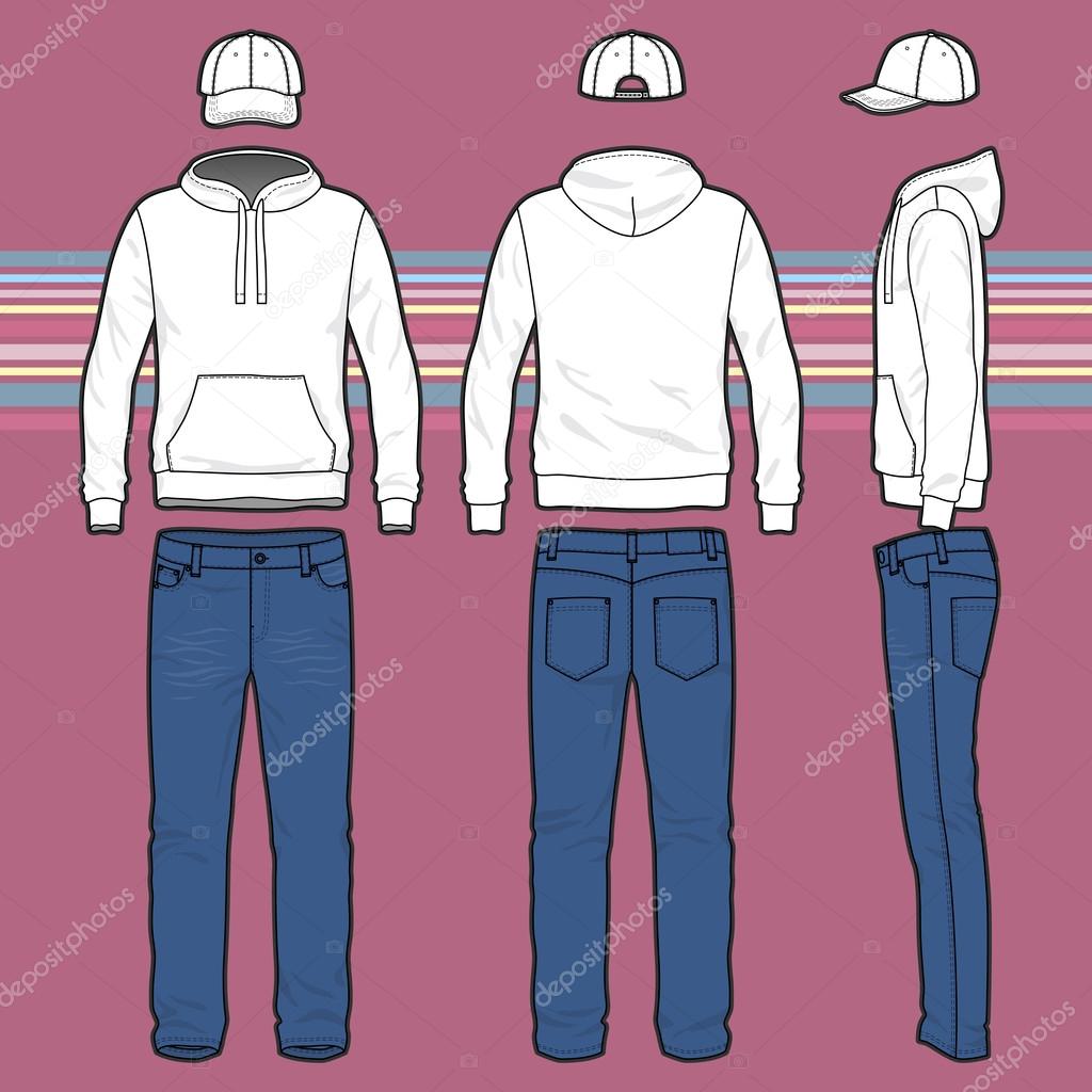 Hoodie, cap and jeans set