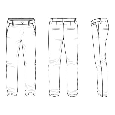 Blank men's chinos clipart