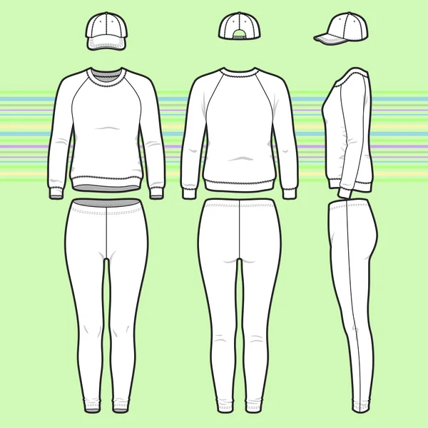 Sweatshirt, cap and leggins set — Stock Vector