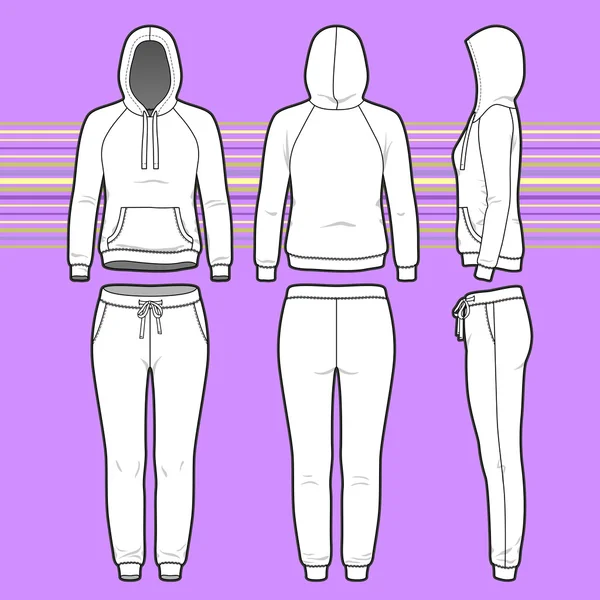 Conjunto de sudaderas y pantalones de chándal — Vector de stock