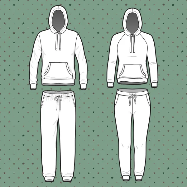 Conjunto de sudaderas y pantalones de chándal — Archivo Imágenes Vectoriales