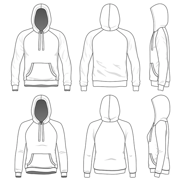 Raglan hoodie — Stock vektor