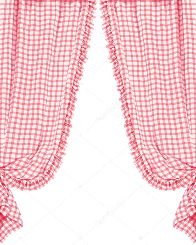 Checked curtain