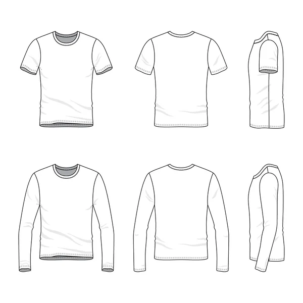 Simple outline drawing of a men's blank t-shirt and tee — Stock Photo, Image