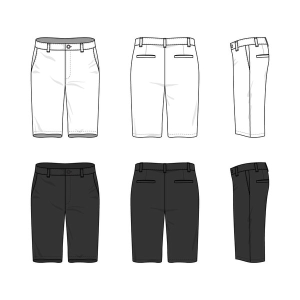 Simple outline drawing of a men's blank shorts